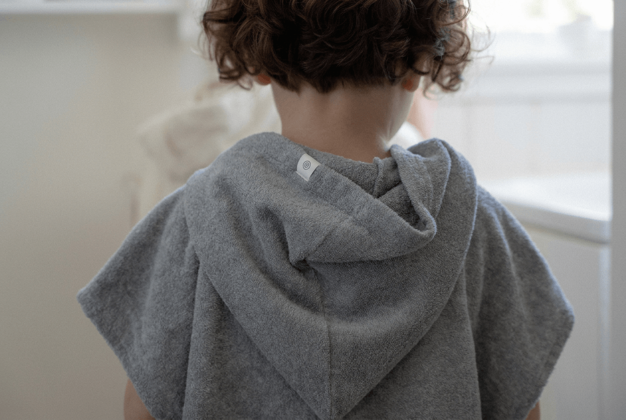 Soft cotton and terry textures in calm colors
